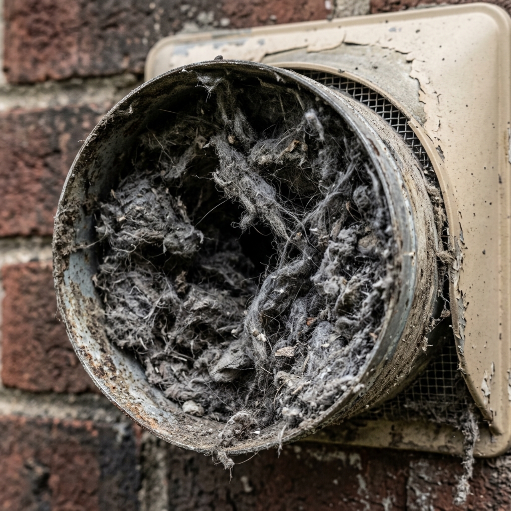 Dryer vent before cleaning